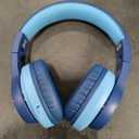 iClever BTH12 Kids Bluetooth Headphones,Colorful LED Lights Kids Headphones Wireless,74/85dBA Safe Volume,85H Playtime,Fast Charging,Bluetooth 5.2,Over Ear,Built-in Mic for iPad/Tablet/Airplane,Blue