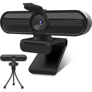 2K Webcam, FHD Computer Streaming Camera with 2K/30fps, 1080P/60fps, Autofocus, Dual Noise-Cancelling Microphones and Tripod, for Computer/Zoom/Skype/Teams/Laptop/MacBook/Windows
