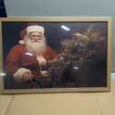 Christmas Wall Art Pictures, Vintage Christmas Wall Decor Prints, Vintage Santa Portrait Canvas Print Posters, Farmhouse Santa Pictures for Wall Framed 16x24 Inch