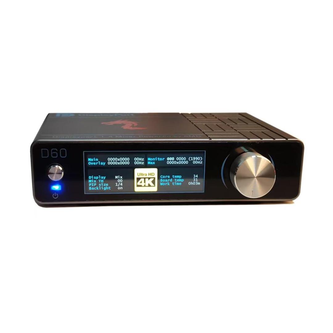 DICHEN DMA 4K Fuser Combiner Display Overlay Adapter,1K360HZ/2K240HZ/3K165HZ/4K120HZ HD Multimedia Interface Synthesizer,DisplayPort v1.4,Lossless Transmission,Supply for Gaming Conferencing,Bank Data Centers