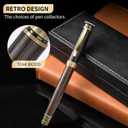MBQBBBZ Handcrafted Wooden Fountain Pen,Vintage Writing Pen with Exquisite Packaging Case,Perfect for Business,Collectors & Calligraphy (Black)