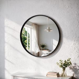 NEWBULIG 20-Inch Round Wall Mirror, Bathroom Wall Circle Mirror