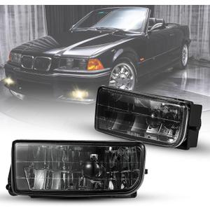 Fog Lights Lamps for 1992 1993 1994 1995 1996 1997 1998 1999 BMW (M3 E36) 318i 318is 318ti 320i 323i 323is 325i 325is 328i 328is 3 Series Original Design, 1 Pair (Smoke Lens)