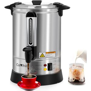 Coffee Urn 100 Cup 14L Large Coffee Maker Commercial Stainless Steel Hot Water Urn Coffee Dispenser 1500W for Events & Catering, 14L