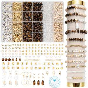 Xylise Jewelry Making Supplies Kit Natural Stone Beads for Irregular Natural Stone with for DIY Craft Bracelet Necklace Earrings for Adults (Tiger's Eye)