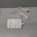 Extension Cord with Outlet Cover & Multi USB- 5 FT, Ultra Thin Plug Concealer with Cord & 12AC Outlet 6 USB (24W/4.8A), Charging Station for Multiple Devices, for Behind Wall Furniture Couch Sofa TV (White)