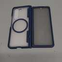 VEGO Case for Galaxy Z Fold 5, Compatible with MagSafe, with [Hinge Protection][Tempered Glass Privacy Screen Protector], Magnetic Anti-Spy Shockproof Clear Cover for Samsung Galaxy Z Fold 5 - Blue