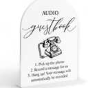 Audio Guest Book Sign, White Arch Acrylic Wedding Sign, Audio Guest Book Wedding Phone, Bridal Shower Decor, Engagement Party Decor, Centerpiece Table Decorations Party for Bride and Groom-14