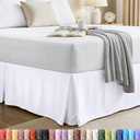 Utopia Bedding Queen Bed Skirt - Soft Quadruple Pleated Ruffle - Easy Fit with 16 Inch Tailored Drop - Hotel Quality, Shrinkage and Fade Resistant (Queen, White)
