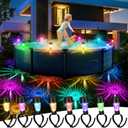 Baquler 8 Pcs Pool Solar Charging Lights for Framed Above Ground Pools Waterproof Solar Charging Light Outdoor Swimming Pools Fence Decorations Pool Accessories Night Lights