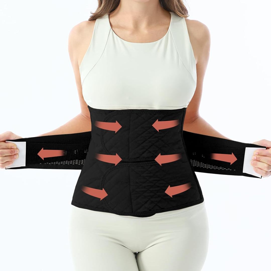 Allaugh Postpartum Belly Band for Women: Abdominal Binder Post Surgery C Section, Soft Fabric Abdominal Wrap for All Day, Comfort Non-Itchy, After Birth Recovery Back Support & Diastasis Recti Repair (Large)
