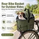 Dog Bike Basket Rear Seat, 3-in-1 Pet Bike Carrier for Small Dogs