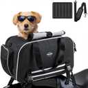 Motorcycle Dog Carrier, Expandable Airline Approved Pet Carrier with Stable Frame, Collapsible Soft-Sided Travel Puppy Shoulder Bag for Small Cats and Dogs Under 17 lbs