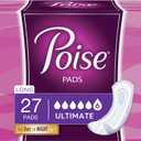 Poise Incontinence Pads for Women, Ultimate Absorbency, Long, Original Design, 108 Count (4 Packs of 27)