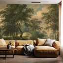 Vintage Forest Mural Wallpaper Peel and Stick for Bedroom, 137 x100