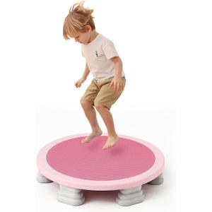 Mini Trampoline for Kids, Bounce Board, Toddlers Trampoline Indoor Outdoor, Sensory Toys, Autism Sensory Products, Baby Jump Toy Recreational (PINK)