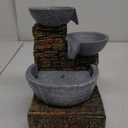 Nature's Mark 6" H Cascading Bowl and Brick LED Fountain (Adapter Included Free)