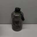 AQUAFIT 1 Gallon Water Bottle with Time Marker - Straw & Chug Lid - BPA Free Gym Water Bottle with Straw - Big Gallon Jug (Gray, 128 oz - 2 Lids)