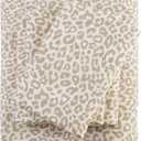 Twin Leopard Sheets, Beige Cheetah Pattern Sheets with Elastic Corner Straps, Cozy Soft Animal Print Bedding