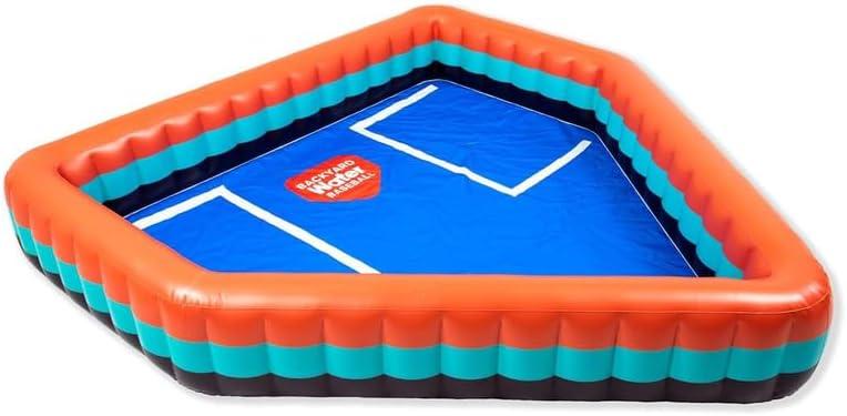 Inflatable Pool  Home Plate-Shaped Blow-Up Backyard Baseball and Swimming Games  Durable Plastic Pool for Kids and Adults  Includes Electric Air Pump