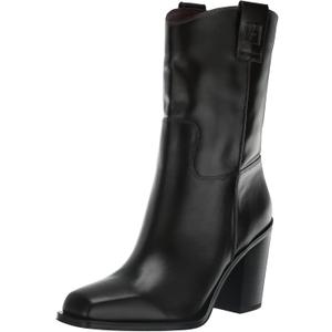 Franco Sarto womens Valor Square Toe Mid Calf Heeled BootsMid Calf Boot (10, Hickory Brown Leather)