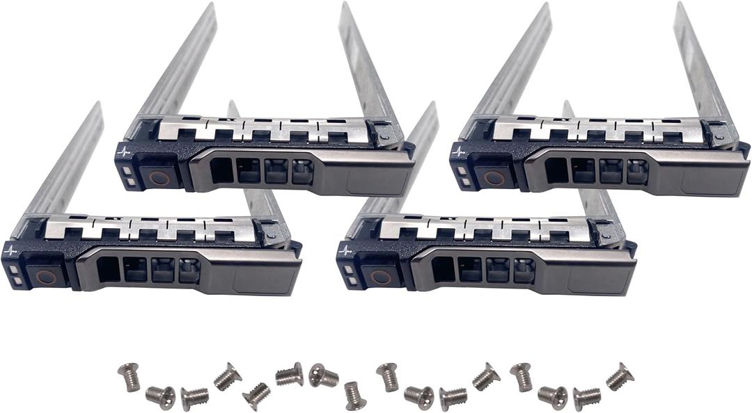 BestParts 4-Pack 2.5" SFF SAS SATA Drive Tray Caddy Compatible with Dell PowerEdge T440 T640 T430 T630 T620 T710 R330 R530 R520 R720 R720XD R310 R510 R515 R410 R710 MD3600 MD3400 with Screws