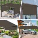 Windscreen4less 8 x 16 Universal Replacement Shade Cover Canopy for Pergola Patio Porch Privacy Shade Screen Panel with Grommets on 2 Sides Includes Weighted Rods Breathable UV Block Brown, W=8', L=16' Standard Size