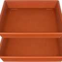 NIMYAU Square Plant Saucer 20 Inch 2 Pack, Large Plant Trays for Pots Heavy Duty Plastic Plant Saucers for Indoors Outdoors, Flower Pot No Holes Terracotta Plant Lover Gardening Gifts