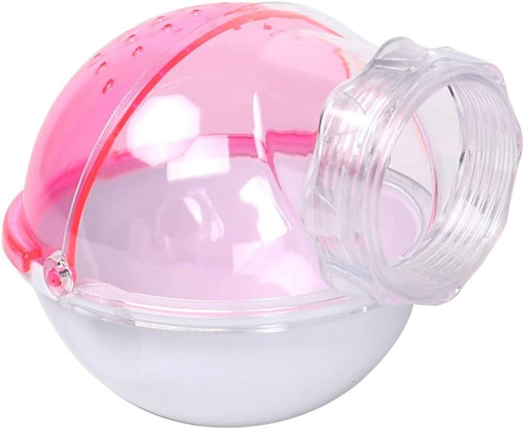 Small Animal Bath House,Pet Toy Acrylic Hamster Bathroom Cage Toilet Bathtub Sand Bath Container Removable, Suitable for Chinchilla Syrian Hamster Gerbil (Pink)