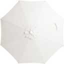 JEAREY 9 ft Patio Umbrella Replacement Canopy for 8 Ribs, Table Market Yard Umbrella Replacement Top Cover-Creamy White (Canopy Only)