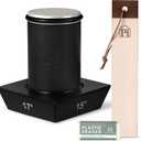 Black Roller Sharpener for Knives with Leather Strop - Knife Sharpener Kit with 15, 17, 20 & 22 Degree Angles - Roller Knife Sharpening System Stand, Holder & Eraser