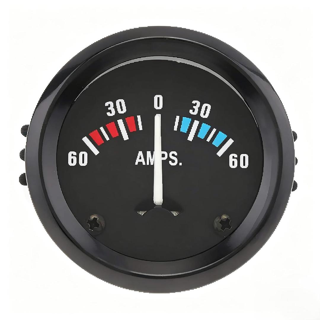 2" 52MM 12V 60-0-60 AMP Universal Ammeter Gauge Meter for Car/Boat/Truck/ATV, Replacement AMP Meter Gauge