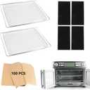 Air Fryer Accessories for Emeril Lagasse Dual Zone 25 QT Oven, Baking Set with Air Fryer Basket Baking Pan Parchment Paper Disposable Airfryer Liner for Emeril Lagasse Dual Zone 360 Extra Large