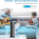 DR.PREPARE Tower Fan for Bedroom, 25 dB Quiet DC Bladeless Fan with Remote, 8 Speeds, 1-8H Timer, 80 Oscillating Fans for Indoors, 16 Inch Portable Desk Table Fans for Room, Home, Office