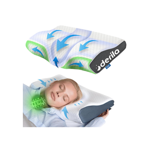 Derila King Size Neck Pillow for Sleeping, Ergonomic & Cervical Pillow for Neck Support & Relief, Memory Foam Side Sleeper Pillows, Bed Contour Pillows for Back, Stomach Sleepers