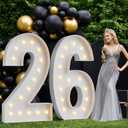 5FT Marquee Numbers 26, Large Light Up Number 26, Happy 26th Birthday Decorations Supplies for Women Men, Big Number 26 Sign for Him Her Birthday, Anniversary Party