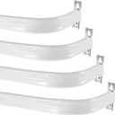 Wesiti 4 Packs Curtain Single Rods Bulk for Windows Adjustable Tension Rod for Door Kitchen Valance Sash Curtains, Bracket and Hardware Included(36-60 Inch,White)