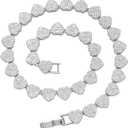 Zeffy Dainty Gold Heart Necklace for Women Trendy 14K Gold/Silver Plate Cute Heart Pendant Choker Necklaces Gold Love Heart Chain Necklace for Women Dainty Gold Jewelry Gifts for Women