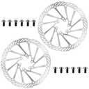 BUCKLOS 2PC Bike Brake Rotors 140mm 160mm 180mm 203mm, MTB Stainless Steel Bicycle Disc Rotors with 12 Bolts for Mountain Road Bike/Ebike/BMX