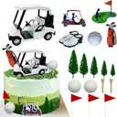 2026 New Golf Cake Decorations Cart Toppers Heading for The Green Topper for Golfers With Cart Flag Ball Theme Party Supplies