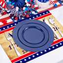 50Pcs Patriotic Paper Placemats Disposable 11x16 Inch, American Flag Red White Blue Star Striped Vintage Table Mats for 4th of July Memorial Day America 250th Birthday Party Decor