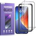 Ruwa Screen Protector for iPhone 15, iPhone 16 [6.1 Inch]Tempered Glass with Easy Installation Frame, HD Clear,Anti-Scratch, Full Coverage, 2 Pack