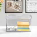 IDesign Recycled Plastic Pantry and Kitchen Storage, Freezer and Fridge Organizer Lidded Bin – 6.75” x 5.75” x 3.75”, Clear