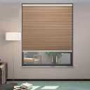 MYshade Cordless Blackout Cellular Shades, 1.5" Honeycomb Window Blinds for Bedroom & Nursery, Thermal Insulated, Noise Reducing, Privacy Shades, Inside or Outside Mount (26" W x 50" H, Light Brown)