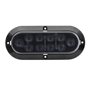 TMH 6" Oval Smoked Lens/Red LED Trailer Tail Light Surface Mount 10 LED Waterproof Stop Brake Turn Trailer Light for Truck RV Bus Lorry Low-High Brightness 12V DC