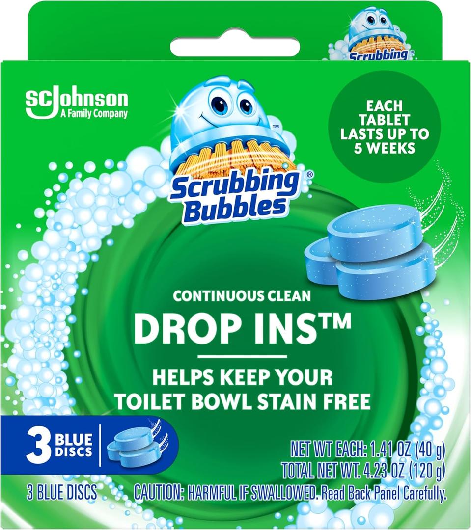 Scrubbing Bubbles Toilet Tablets, Continuous Clean Toilet Drop Ins, Helps Keep Toilet Stain Free and Helps Prevent Limescale Buildup, 3 Count, Pack Of 1