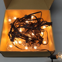 Outdoor String Lights 25 Feet G40 Globe LED Patio Lights with 13 Edison Plastic Bulbs(1 Spare), Waterproof Connectable Hanging Lights for Backyard Porch Balcony Party Decor, E12 Socket Base, Black