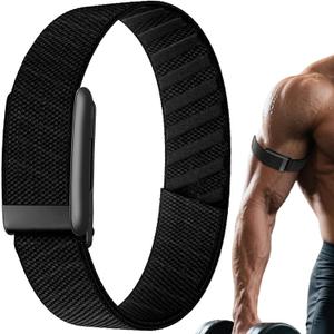 Nylon-Bicep-Bands for Whoop-5.0/4.0 One/Peak/MG/Life band - Adjustable Elastic Breathable Replacement Bicep Band for Whoop 3.0/4.0/5.0, Fitness Bands for Health,Fitness Activity Tracker (Black)