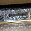 2 Piece Woven Leather Ottoman Tray with Gold Handles, Perfect Rectangular Serving Tray for Living Room, Coffee Table Tray as Thoughtful Gift for Home Decor Enthusiasts (Coffee Brown)