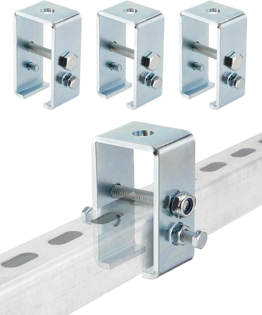 Upgrade Channel Trolley Track Hanger Bracket for UNISTRUT Strut Channel, 1-5/8 Intermediate Support Hange Bracket for All 1-5/8" Channel Trolley Track(4 Pack)